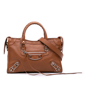 Pre-Loved Balenciaga Small Chevre Motocross Classic Metallic Edge City Satchel